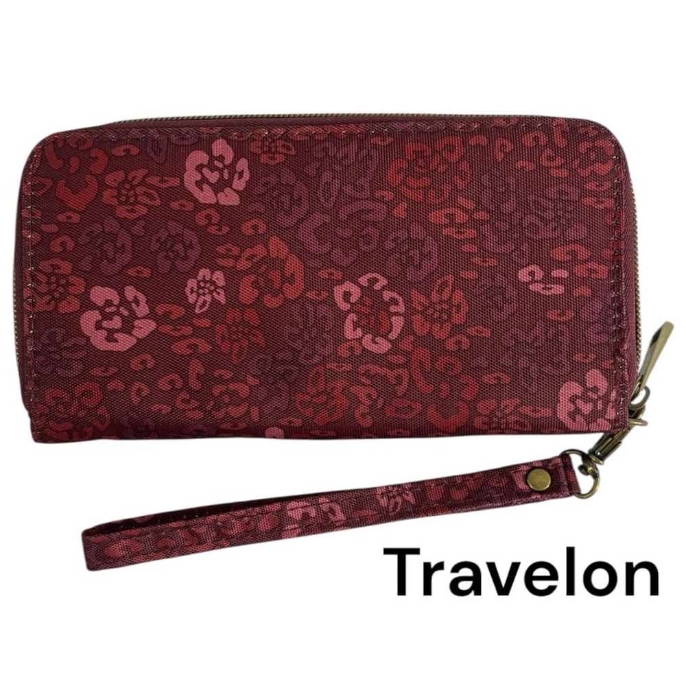 New TRAVELON Zip Around Wallet Wristlet - RFID Protected - Floral